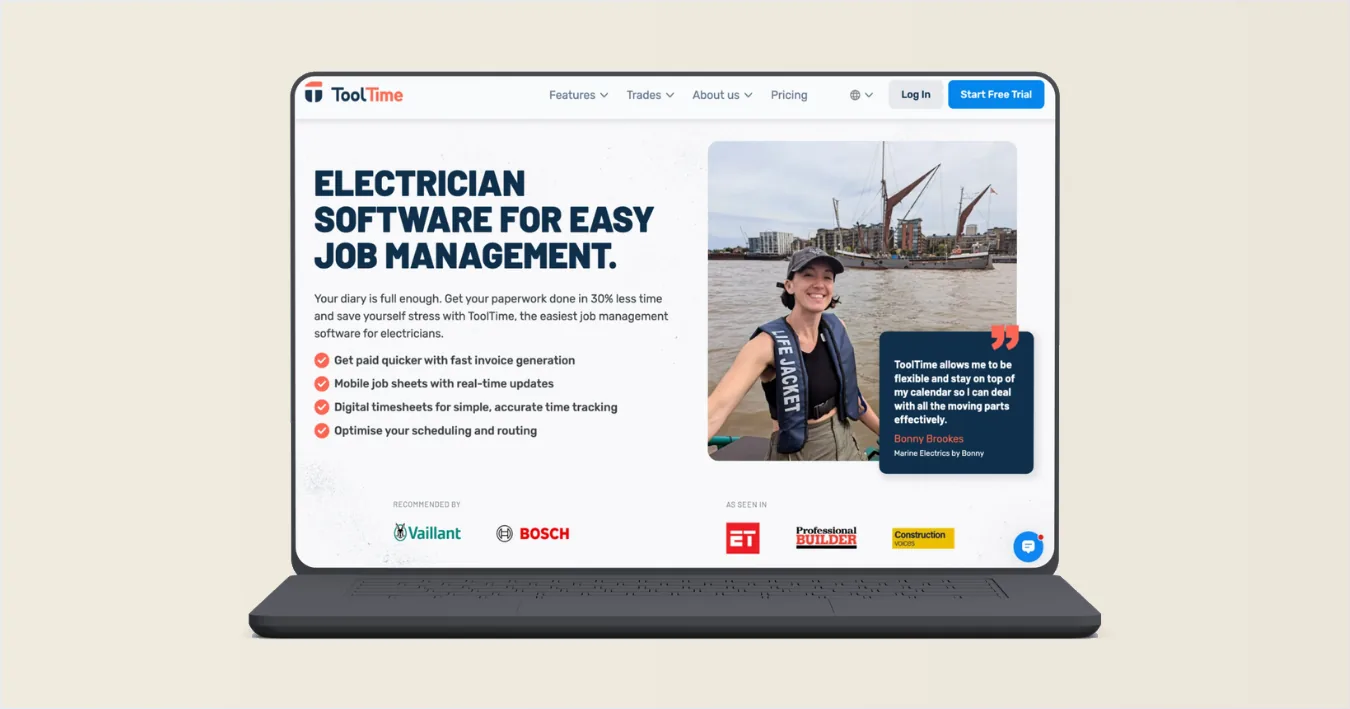 Website design shown on a laptop and phone