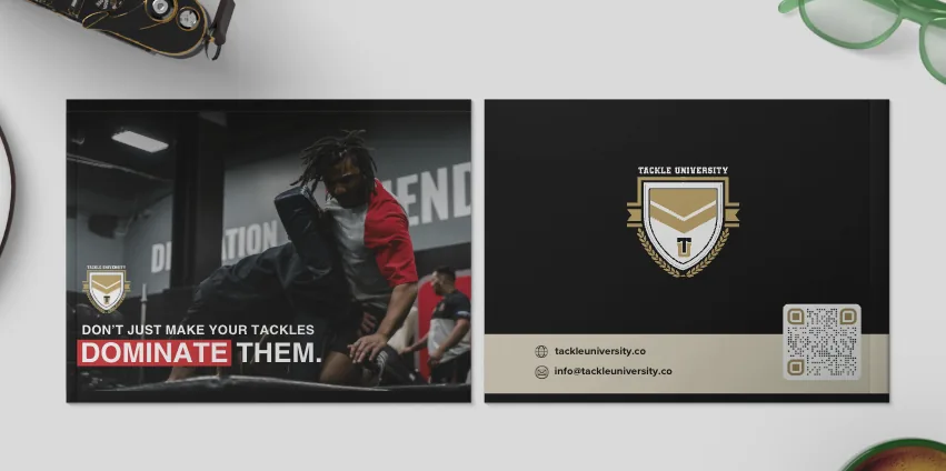 Tackle University - business card design