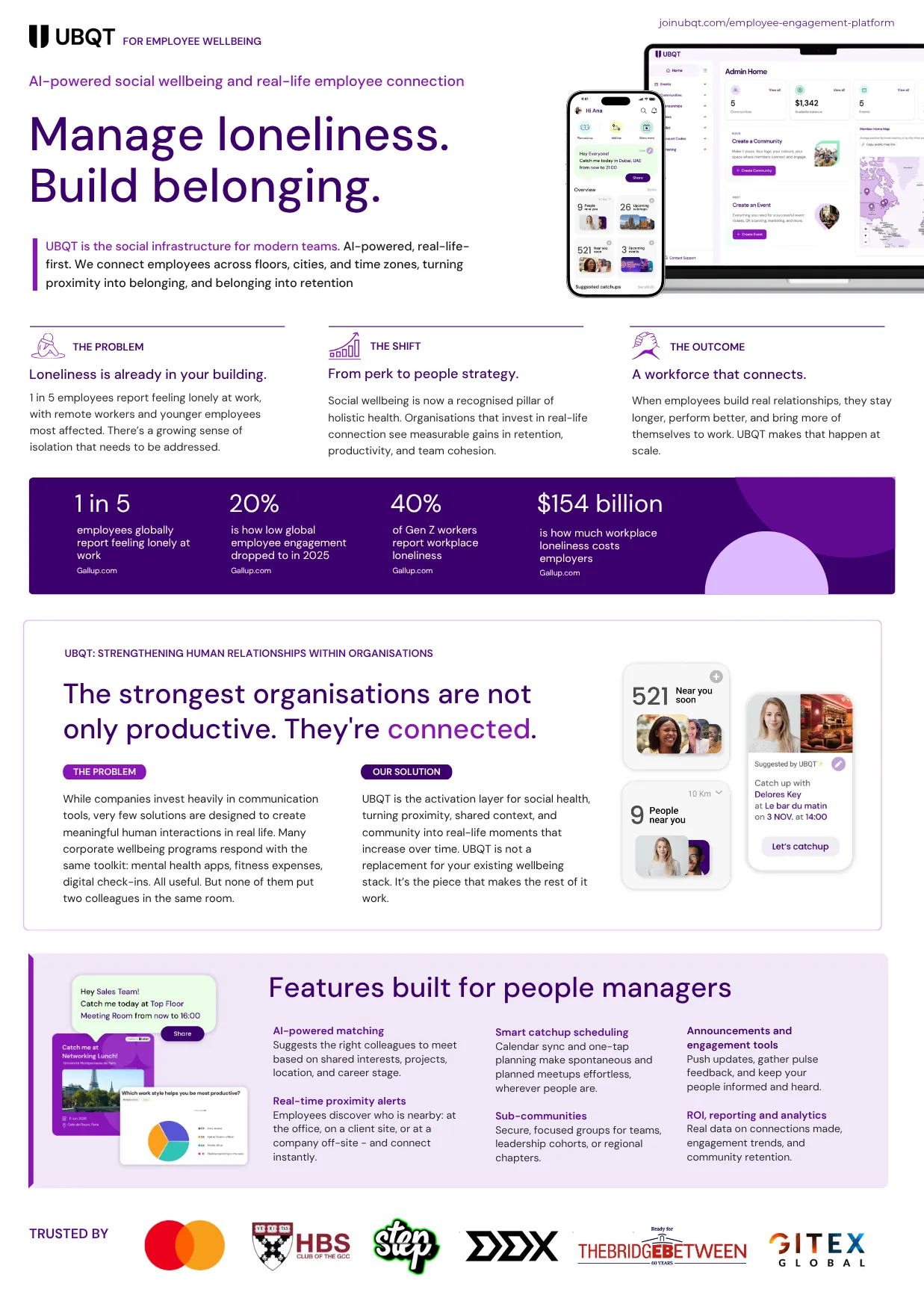 UBQT - employee wellbeing one pager